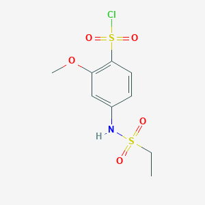 molecular formula C9H12ClNO5S2 B2637141 4-Ethanesulfonamido-2-methoxybenzene-1-sulfonyl chloride CAS No. 1016745-02-0