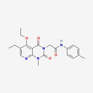 molecular formula C21H24N4O4 B2637147 2-(5-ethoxy-6-ethyl-1-methyl-2,4-dioxo-1,2-dihydropyrido[2,3-d]pyrimidin-3(4H)-yl)-N-(p-tolyl)acetamide CAS No. 1005297-77-7