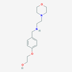 molecular formula C15H24N2O3 B263715 2-[4-({[2-(4-Morpholinyl)ethyl]amino}methyl)phenoxy]ethanol 