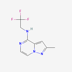 molecular formula C9H9F3N4 B2637151 2-Methyl-N-(2,2,2-trifluoroethyl)pyrazolo[1,5-a]pyrazin-4-amine CAS No. 1566943-50-7