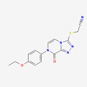 molecular formula C15H13N5O2S B2637169 {[7-(4-Ethoxyphenyl)-8-oxo-7,8-dihydro[1,2,4]triazolo[4,3-a]pyrazin-3-yl]thio}acetonitrile CAS No. 1223954-23-1