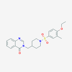 3-[[1-(4-Ethoxy-3-methylphenyl)sulfonylpiperidin-4-yl]methyl]quinazolin-4-one