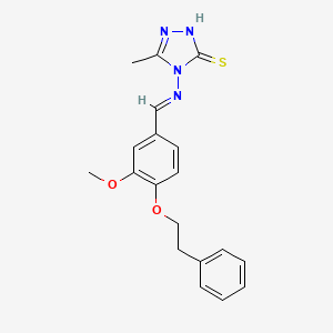 4-[(E)-{[3-methoxy-4-(2-phenylethoxy)phenyl]methylidene}amino]-5-methyl-4H-1,2,4-triazole-3-thiol