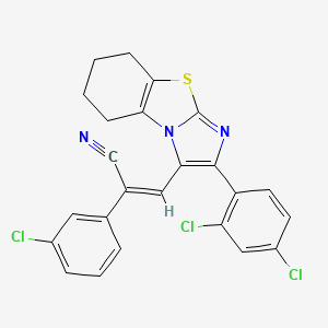 (Z)-2-(3-chlorophenyl)-3-[2-(2,4-dichlorophenyl)-5,6,7,8-tetrahydroimidazo[2,1-b][1,3]benzothiazol-1-yl]prop-2-enenitrile