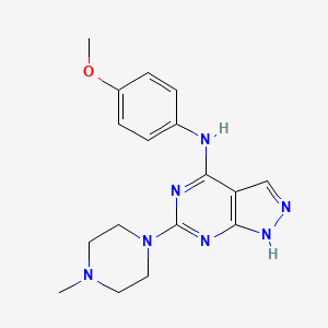 molecular formula C17H21N7O B2637187 N-(4-methoxyphenyl)-6-(4-methylpiperazin-1-yl)-1H-pyrazolo[3,4-d]pyrimidin-4-amine CAS No. 1105205-21-7