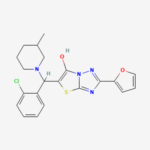 molecular formula C21H21ClN4O2S B2637188 5-((2-氯苯基)(3-甲基哌啶-1-基)甲基)-2-(呋喃-2-基)噻唑并[3,2-b][1,2,4]三唑-6-醇 CAS No. 887219-90-1