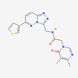 molecular formula C18H17N7O2S B2637195 2-(4,5-二甲基-6-氧代嘧啶-1(6H)-基)-N-((6-(噻吩-3-基)-[1,2,4]三唑并[4,3-b]哒嗪-3-基)甲基)乙酰胺 CAS No. 1903152-65-7