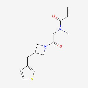 molecular formula C14H18N2O2S B2637196 N-Methyl-N-[2-oxo-2-[3-(thiophen-3-ylmethyl)azetidin-1-yl]ethyl]prop-2-enamide CAS No. 2198145-92-3