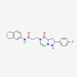 molecular formula C24H21FN4O2 B2637201 N-(2,3-dihydro-1H-inden-5-yl)-3-[2-(4-fluorophenyl)-4-oxo-4H,5H-pyrazolo[1,5-a]pyrazin-5-yl]propanamide CAS No. 2379987-00-3