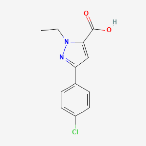 molecular formula C12H11ClN2O2 B2637203 5-(4-氯苯基)-2-乙基-2H-吡唑-3-羧酸 CAS No. 1015868-72-0