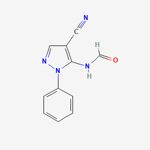 molecular formula C11H8N4O B2637210 N-(4-氰基-1-苯基-1H-吡唑-5-基)甲酰胺 CAS No. 2309803-34-5