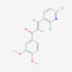 molecular formula C16H13Cl2NO3 B2637231 (E)-3-(2,6-Dichloropyridin-3-yl)-1-(3,4-dimethoxyphenyl)prop-2-en-1-one CAS No. 1799275-14-1