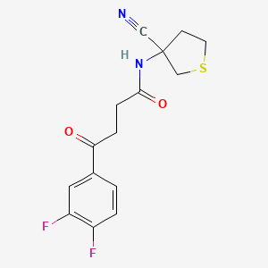 molecular formula C15H14F2N2O2S B2637233 N-(3-Cyanothiolan-3-YL)-4-(3,4-difluorophenyl)-4-oxobutanamide CAS No. 1436298-99-5