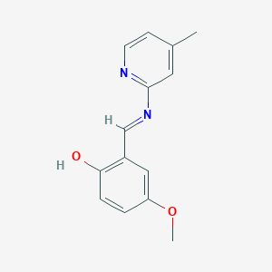 (E)-4-methoxy-2-(((4-methylpyridin-2-yl)imino)methyl)phenol