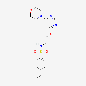 4-ethyl-N-(2-((6-morpholinopyrimidin-4-yl)oxy)ethyl)benzenesulfonamide