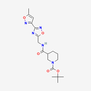 Tert-butyl 3-(((3-(5-methylisoxazol-3-yl)-1,2,4-oxadiazol-5-yl)methyl)carbamoyl)piperidine-1-carboxylate