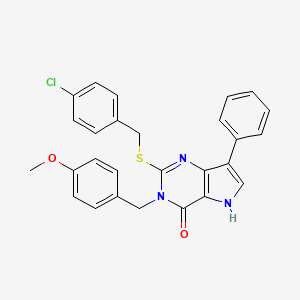 2-((4-chlorobenzyl)thio)-3-(4-methoxybenzyl)-7-phenyl-3H-pyrrolo[3,2-d]pyrimidin-4(5H)-one