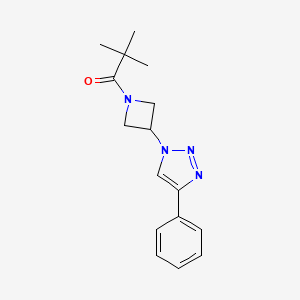molecular formula C16H20N4O B2637262 2,2-二甲基-1-(3-(4-苯基-1H-1,2,3-三唑-1-基)氮杂环丁-1-基)丙-1-酮 CAS No. 2034264-91-8