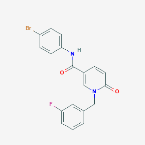molecular formula C20H16BrFN2O2 B2637268 1-[(3-氟苯基)甲基]-6-氧代吡啶-3-甲酰胺-N-(4-溴-3-甲苯基) CAS No. 941911-01-9