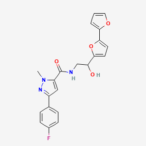 B2637272 N-(2-{[2,2'-bifuran]-5-yl}-2-hydroxyethyl)-3-(4-fluorophenyl)-1-methyl-1H-pyrazole-5-carboxamide CAS No. 2310146-86-0