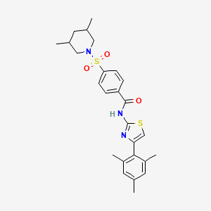 molecular formula C26H31N3O3S2 B2637273 4-((3,5-二甲基哌啶-1-基)磺酰基)-N-(4-间甲苯基噻唑-2-基)苯甲酰胺 CAS No. 361167-51-3