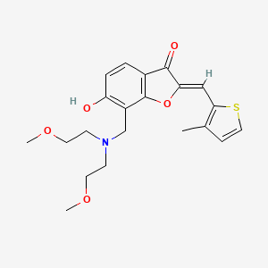 molecular formula C21H25NO5S B2637278 (Z)-7-((双(2-甲氧基乙基)氨基)甲基)-6-羟基-2-((3-甲硫代吩-2-基)亚甲基)苯并呋喃-3(2H)-酮 CAS No. 896597-58-3