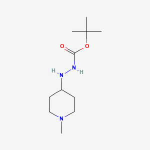 molecular formula C11H23N3O2 B2637289 Tert-butyl 2-(1-methylpiperidin-4-yl)hydrazinecarboxylate CAS No. 1282030-14-1