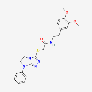 N-(3,4-dimethoxyphenethyl)-2-((7-phenyl-6,7-dihydro-5H-imidazo[2,1-c][1,2,4]triazol-3-yl)thio)acetamide