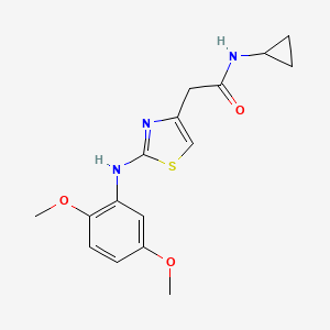 molecular formula C16H19N3O3S B2637296 N-cyclopropyl-2-(2-((2,5-dimethoxyphenyl)amino)thiazol-4-yl)acetamide CAS No. 1105227-16-4
