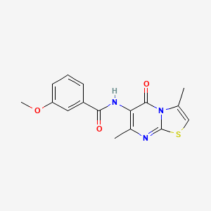 molecular formula C16H15N3O3S B2637302 3-(3,5-Dimethyl-1-benzofuran-2-yl)-5-(2-thienyl)-1,2,4-oxadiazole CAS No. 946305-44-8