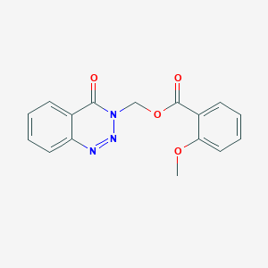 molecular formula C16H13N3O4 B2637306 (4-oxo-3,4-dihydro-1,2,3-benzotriazin-3-yl)methyl 2-methoxybenzoate CAS No. 454192-12-2