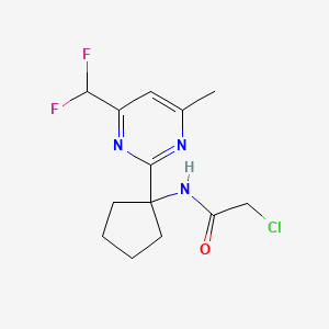 2-Chloro-N-[1-[4-(difluoromethyl)-6-methylpyrimidin-2-yl]cyclopentyl]acetamide