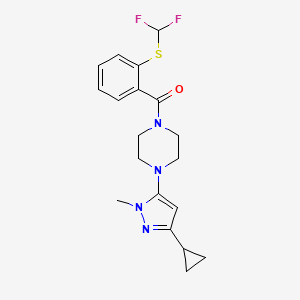 (4-(3-cyclopropyl-1-methyl-1H-pyrazol-5-yl)piperazin-1-yl)(2-((difluoromethyl)thio)phenyl)methanone