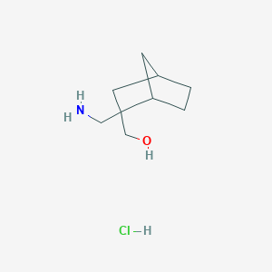molecular formula C9H18ClNO B2637328 (2-(Aminomethyl)bicyclo[2.2.1]heptan-2-yl)methanol hydrochloride CAS No. 2241140-86-1