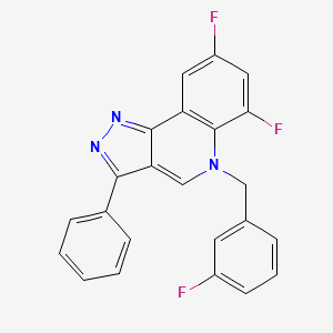 molecular formula C23H14F3N3 B2637338 6,8-二氟-5-(3-氟苄基)-3-苯基-5H-吡唑并[4,3-c]喹啉 CAS No. 866344-67-4