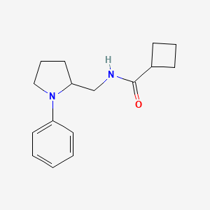 molecular formula C16H22N2O B2637341 N-((1-苯基吡咯烷-2-基)甲基)环丁烷甲酰胺 CAS No. 1797023-28-9