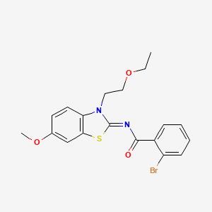 molecular formula C19H19BrN2O3S B2637342 (Z)-2-bromo-N-(3-(2-ethoxyethyl)-6-methoxybenzo[d]thiazol-2(3H)-ylidene)benzamide CAS No. 865174-19-2
