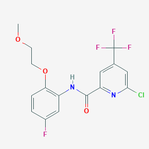 molecular formula C16H13ClF4N2O3 B2637345 6-chloro-N-[5-fluoro-2-(2-methoxyethoxy)phenyl]-4-(trifluoromethyl)pyridine-2-carboxamide CAS No. 2094191-45-2