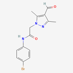 N-(4-bromophenyl)-2-(4-formyl-3,5-dimethylpyrazol-1-yl)acetamide