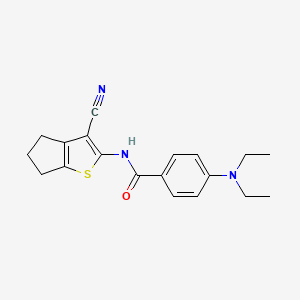 molecular formula C19H21N3OS B2637357 N-(3-cyano-5,6-dihydro-4H-cyclopenta[b]thiophen-2-yl)-4-(diethylamino)benzamide CAS No. 477493-86-0