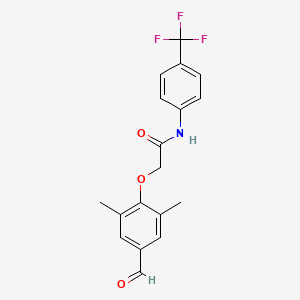 molecular formula C18H16F3NO3 B2637362 2-(4-formyl-2,6-dimethylphenoxy)-N-[4-(trifluoromethyl)phenyl]acetamide CAS No. 735307-63-8