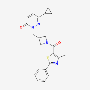 6-Cyclopropyl-2-[[1-(4-methyl-2-phenyl-1,3-thiazole-5-carbonyl)azetidin-3-yl]methyl]pyridazin-3-one