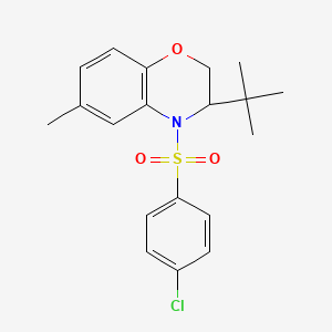 3-(tert-butyl)-4-[(4-chlorophenyl)sulfonyl]-6-methyl-3,4-dihydro-2H-1,4-benzoxazine