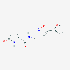N-((5-(furan-2-yl)isoxazol-3-yl)methyl)-5-oxopyrrolidine-2-carboxamide