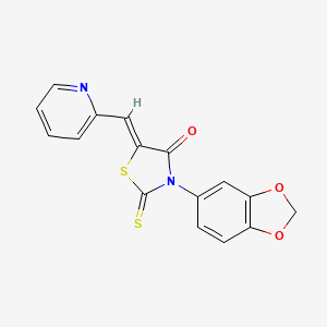 (Z)-3-(benzo[d][1,3]dioxol-5-yl)-5-(pyridin-2-ylmethylene)-2-thioxothiazolidin-4-one