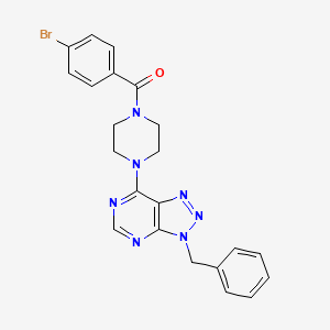 (4-(3-benzyl-3H-[1,2,3]triazolo[4,5-d]pyrimidin-7-yl)piperazin-1-yl)(4-bromophenyl)methanone
