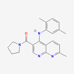 N-(2,5-dimethylphenyl)-7-methyl-3-(pyrrolidin-1-ylcarbonyl)-1,8-naphthyridin-4-amine