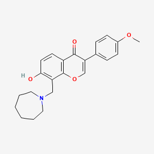 molecular formula C23H25NO4 B2637395 8-(azepan-1-ylmethyl)-7-hydroxy-3-(4-methoxyphenyl)-4H-chromen-4-one CAS No. 637753-60-7