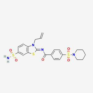 (Z)-N-(3-allyl-6-sulfamoylbenzo[d]thiazol-2(3H)-ylidene)-4-(piperidin-1-ylsulfonyl)benzamide