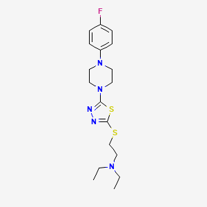 molecular formula C18H26FN5S2 B2637397 N,N-二乙基-2-((5-(4-(4-氟苯基)哌嗪-1-基)-1,3,4-噻二唑-2-基)硫代)乙胺 CAS No. 1105252-30-9